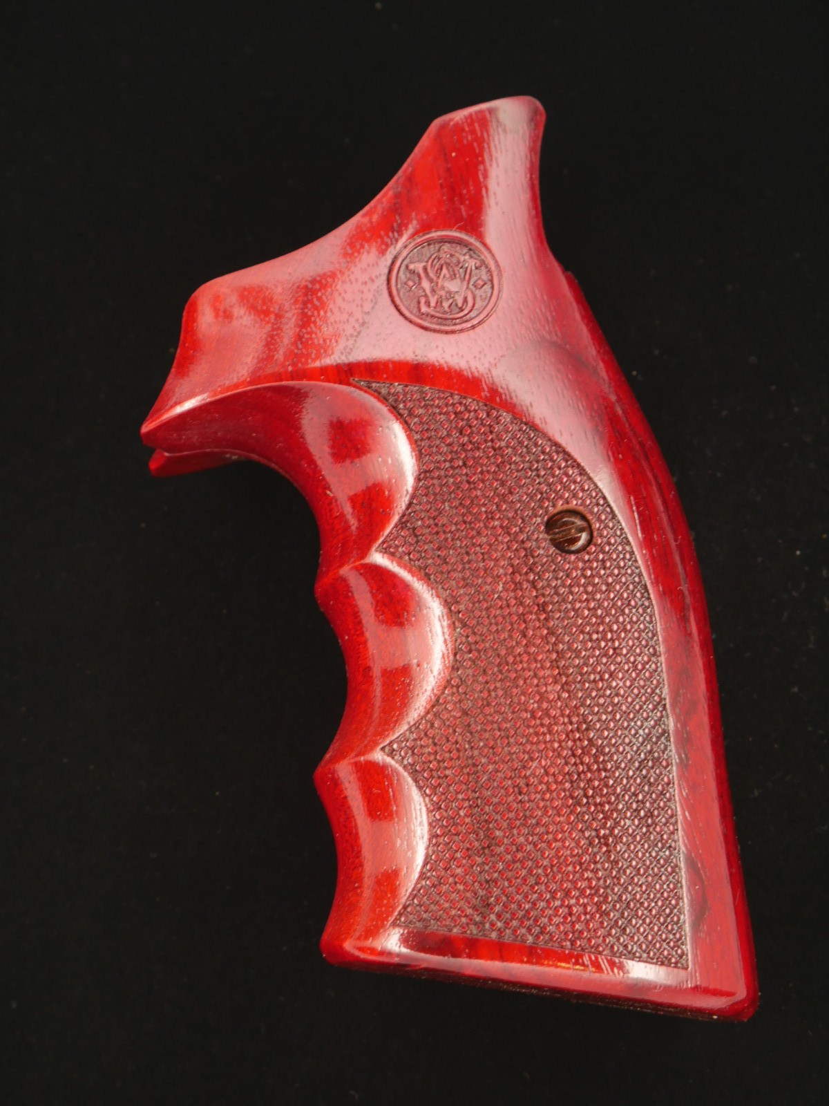 CUSTOM MADE S&W SMITH & WESSON K/L SQUARE BUTT FRAME GRIP *CHECKERED-MAROON*