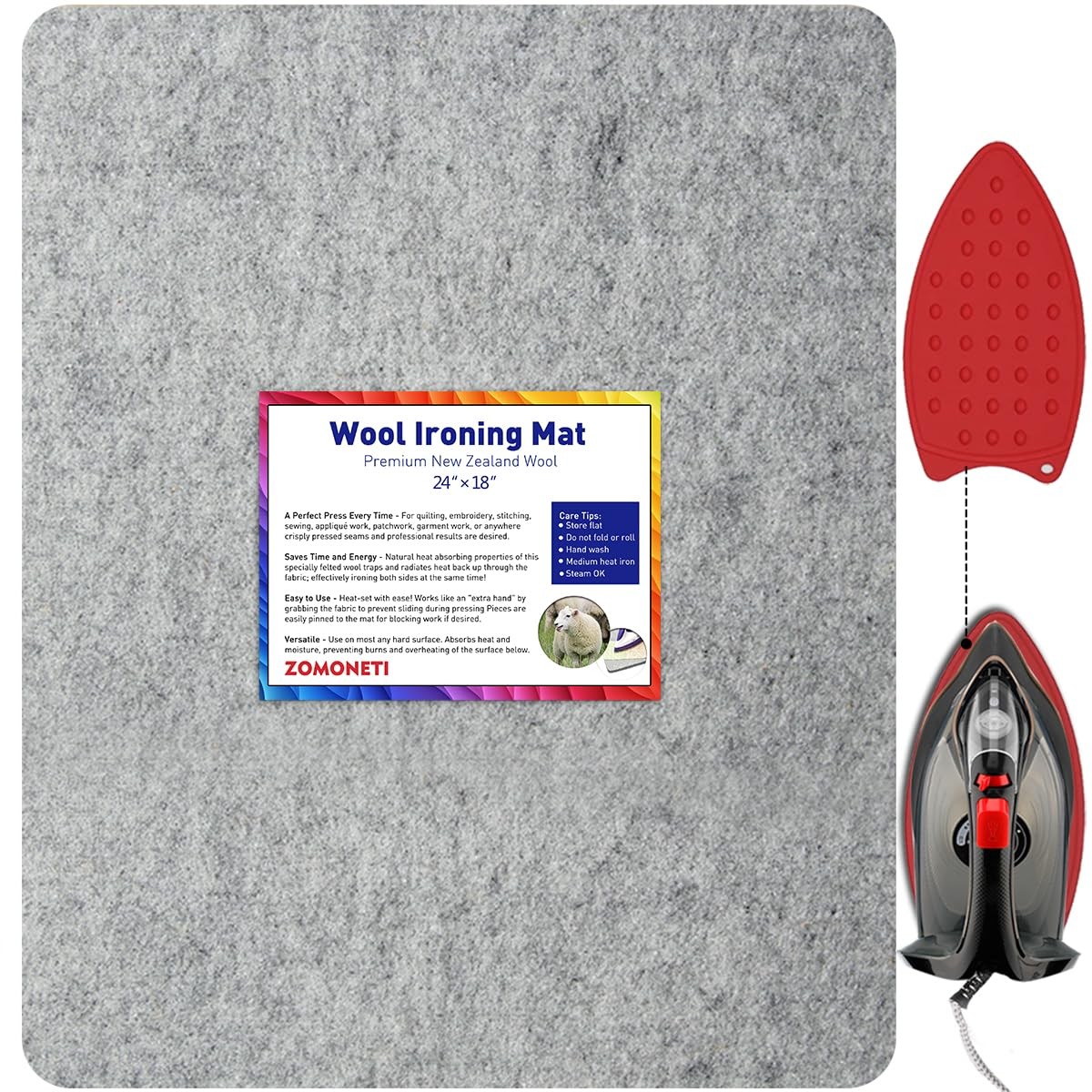 ZOMONETI 24" x 18" Wool Pressing Mat 100% New Zealand Felted x