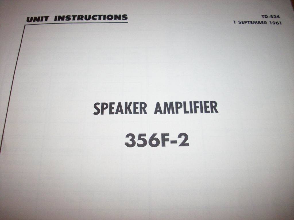 Collins 356F-2 Amp Instruction Booklet