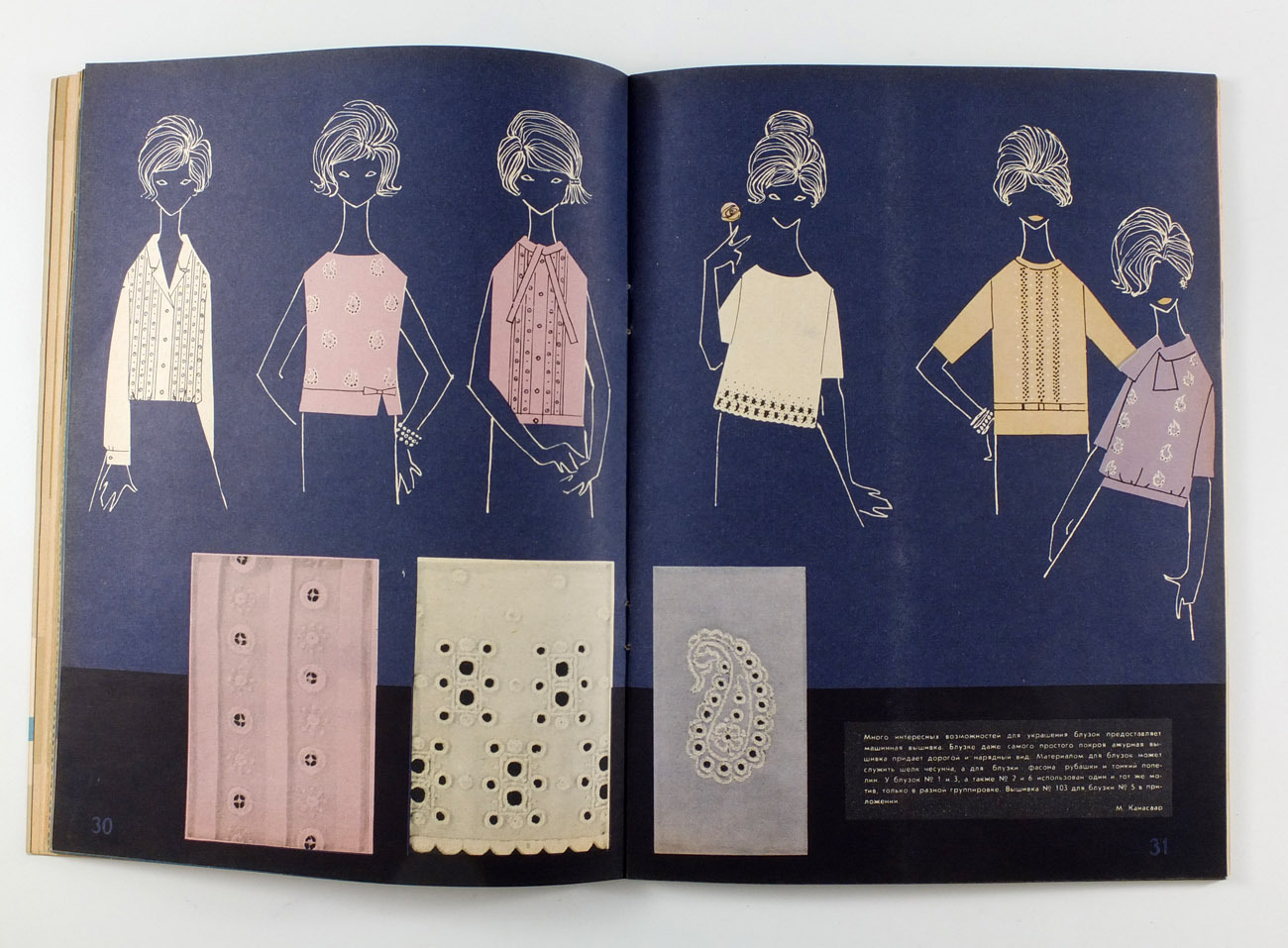 1961 Soviet Russia NEEDLEWORK CRAFTS Fashion Album Russian Embroidery Knitting