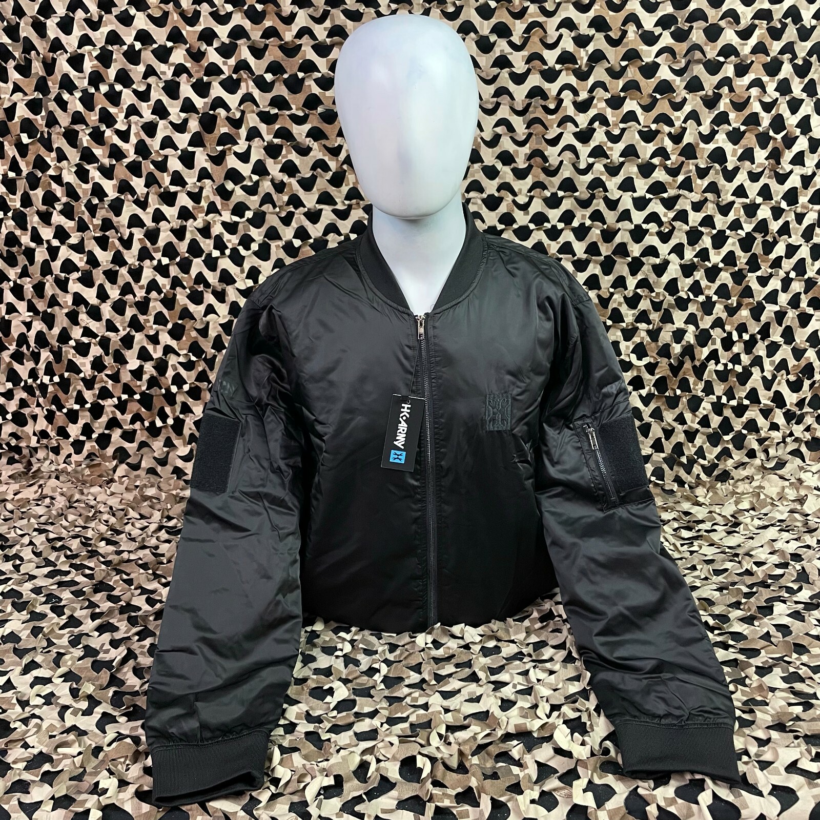 NEW HK Army Midnight Zip Up Bomber Jacket - Black - Medium