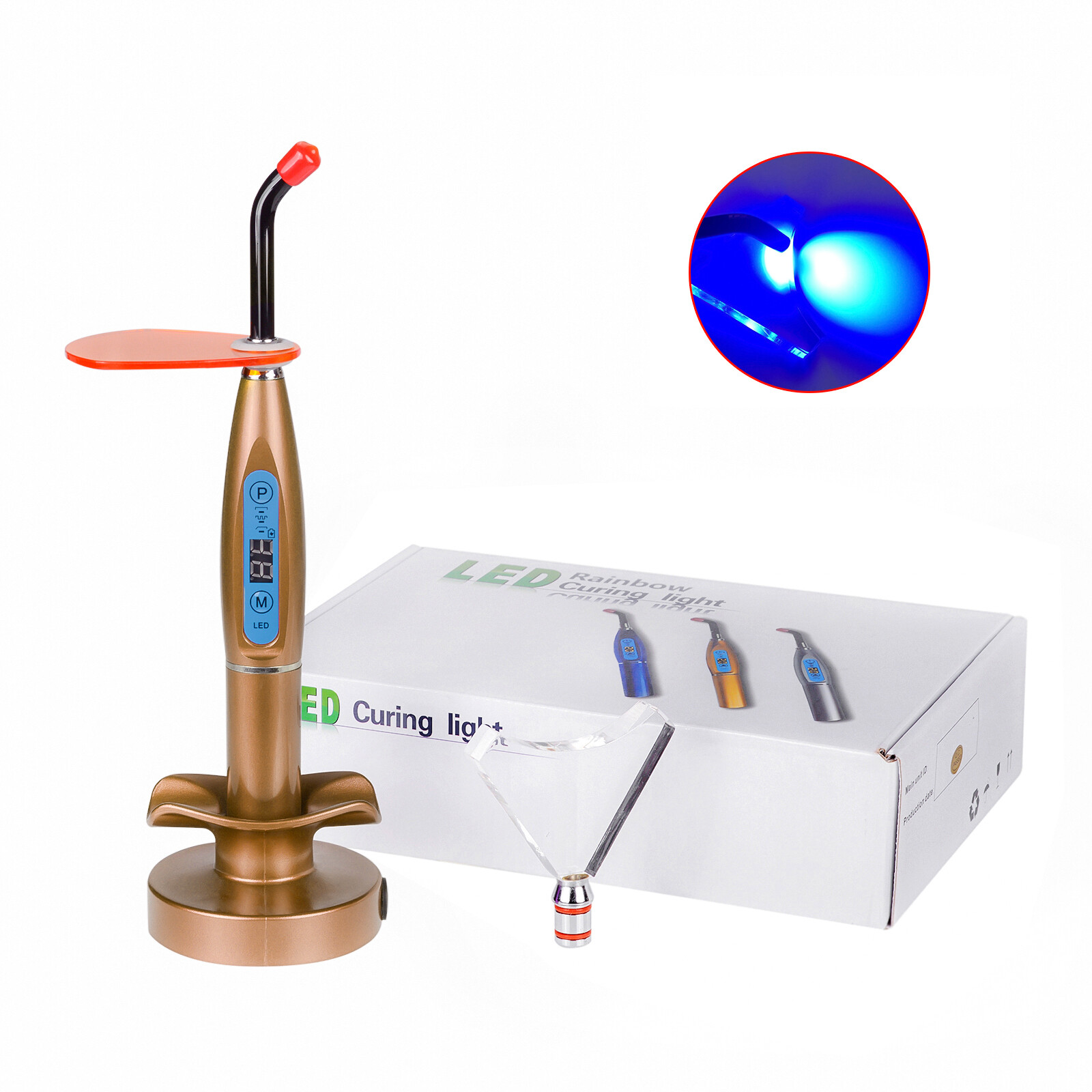 Dental 5W LED Curing Light Lamp Wireless Cure Lamp 1500MW/cm² Yellow US STOCK