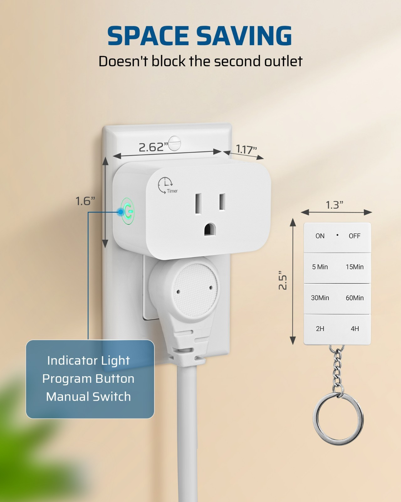 DEWNEWILS Remote Control Outlet w/ Timer, Indoor Remote Timer Outlet, 15A/1875W