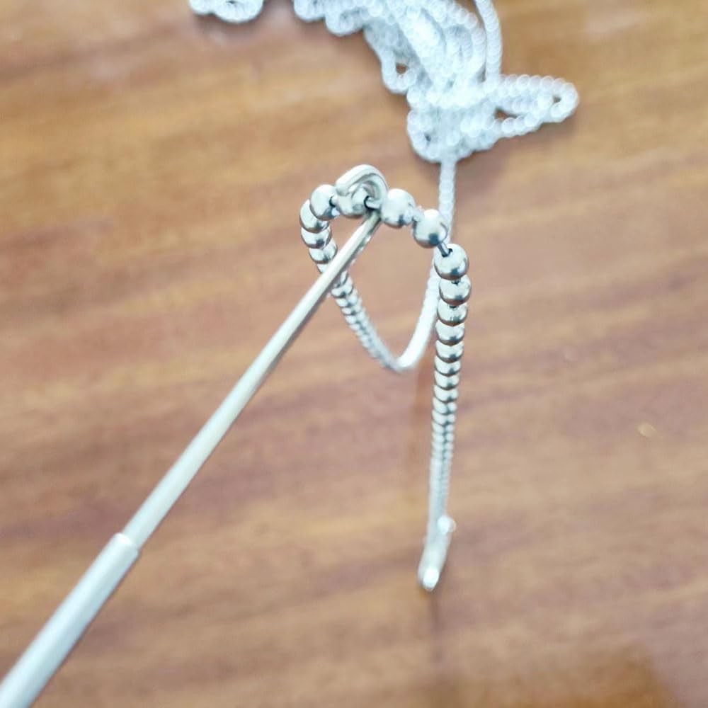 MoMo_moom Expandable Retrieval Hook 18" with Magnet,Telescoping silvery white
