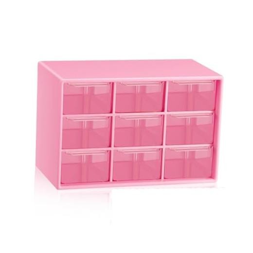 Small Drawer Organizer for Desk, 7.1" x 3. 8" x 4.6" Mini Desktop Drawer Pink