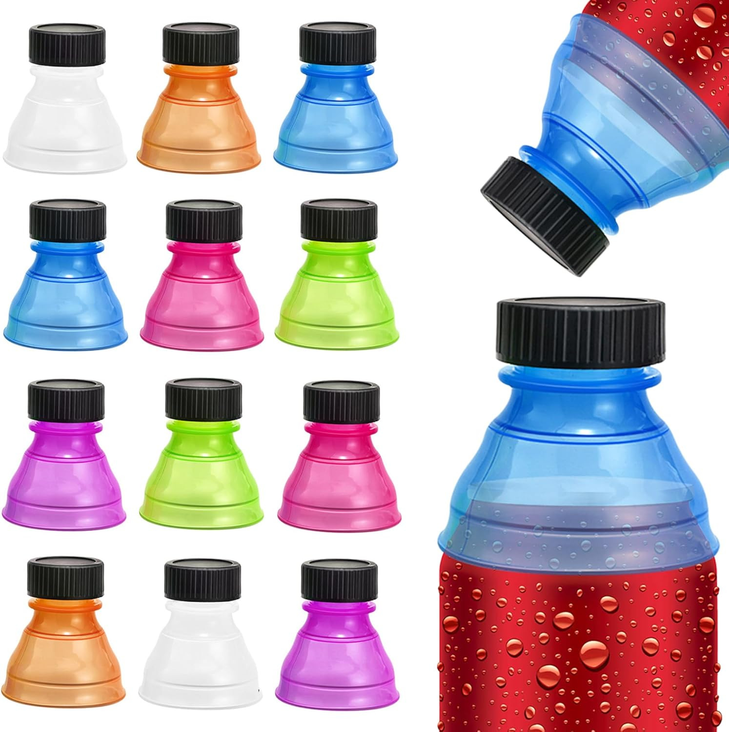 12 Packs Soda Can Lids and Covers - Spill-Proof Soda Can Lid for Beer, Juice, En