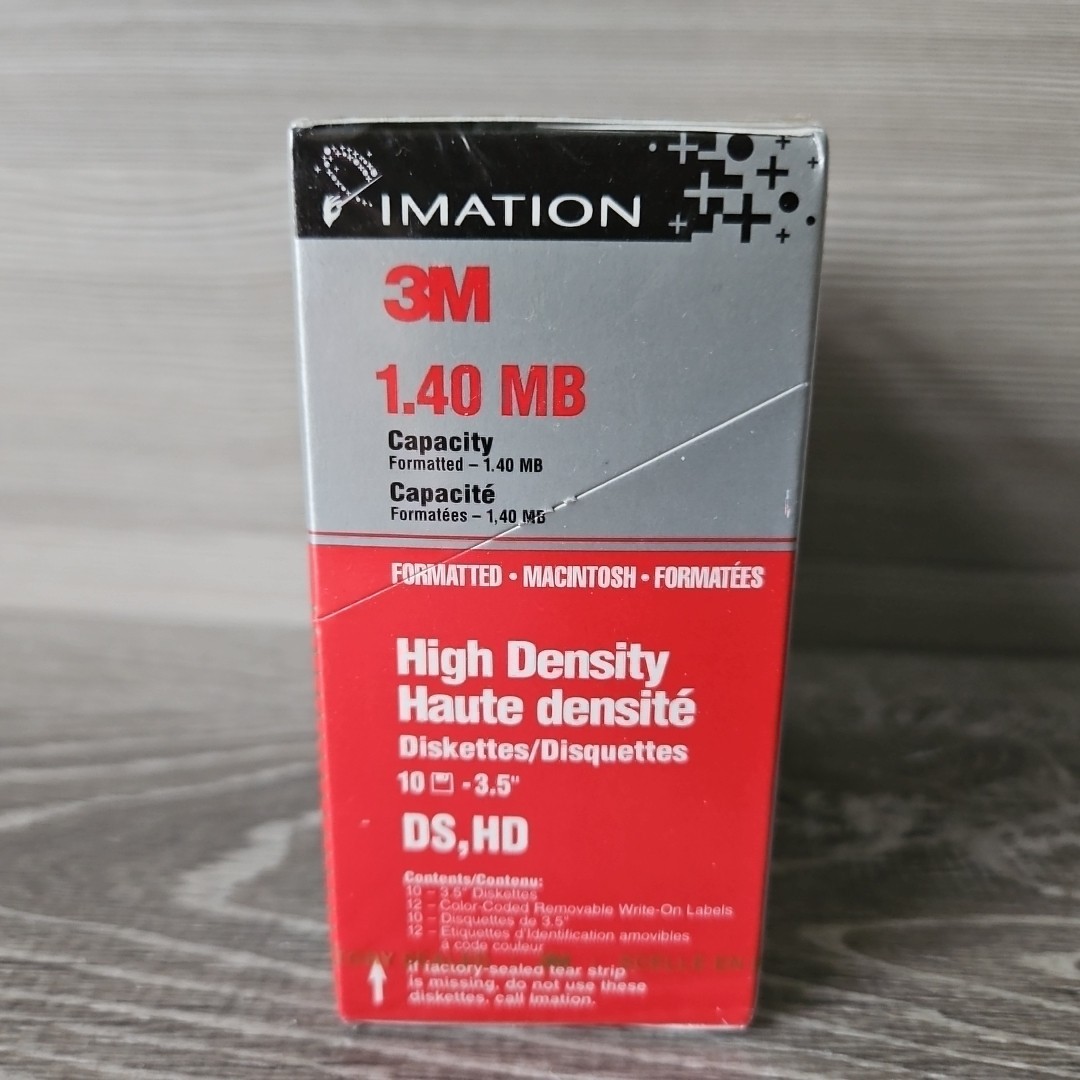 3M DSHD Diskettes Double Sided High Density 3.5" 10Pk Floppy Disk New Mac Format