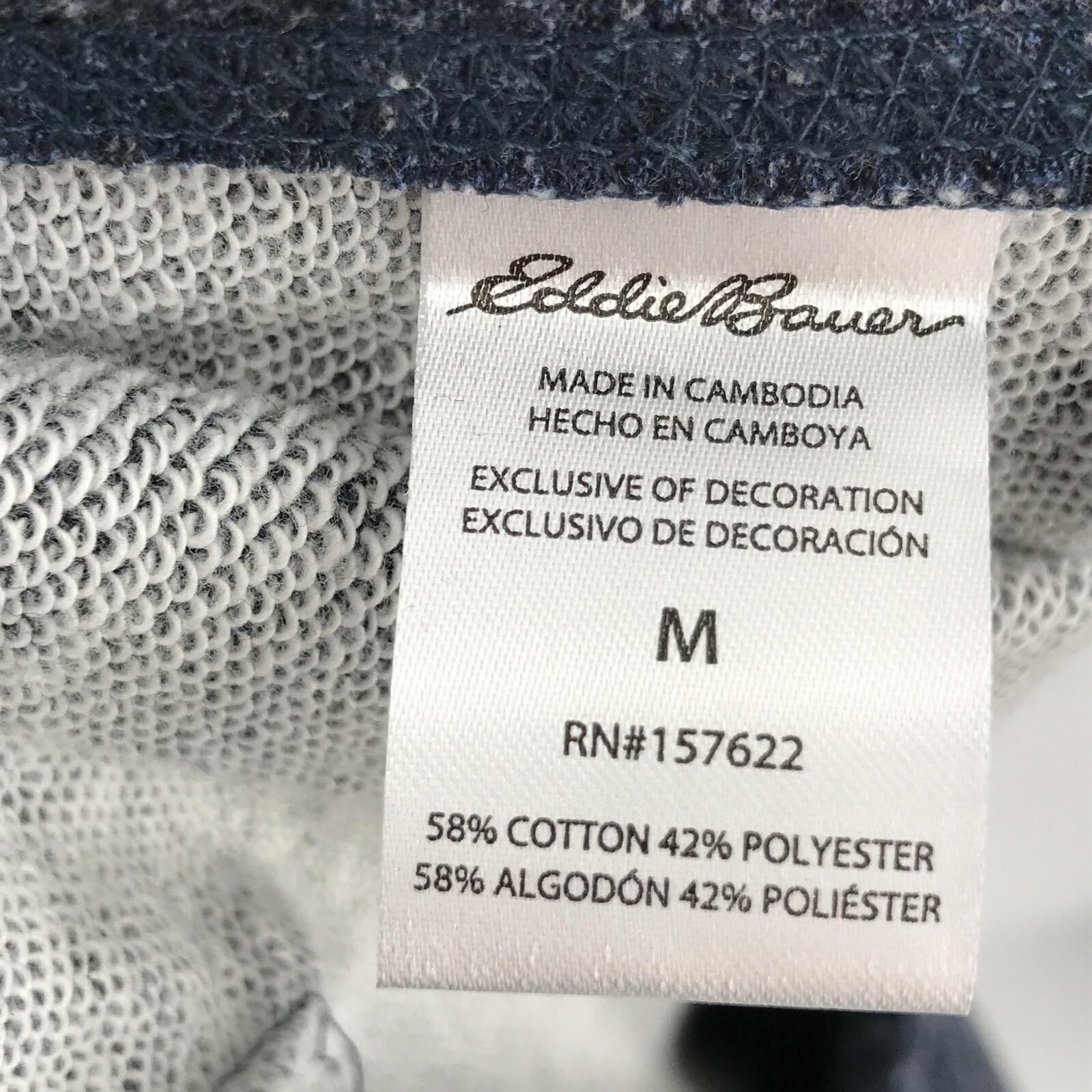 Eddie Bauer Mens Pants Medium Jogger Sweatpants Lounge Zip Pocket Blue