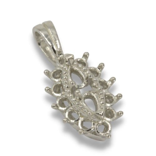 Antique Style Double Pear Cluster Pendant Mounting