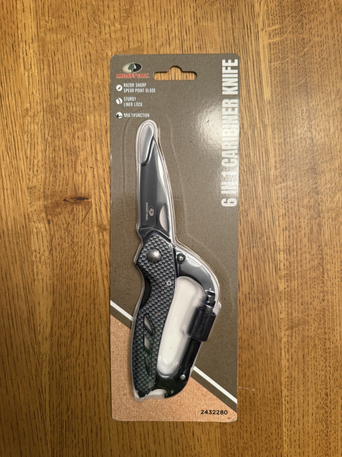 Mossy Oak Carabiner Folding Multi Tool Knife Stainless Steel Blade