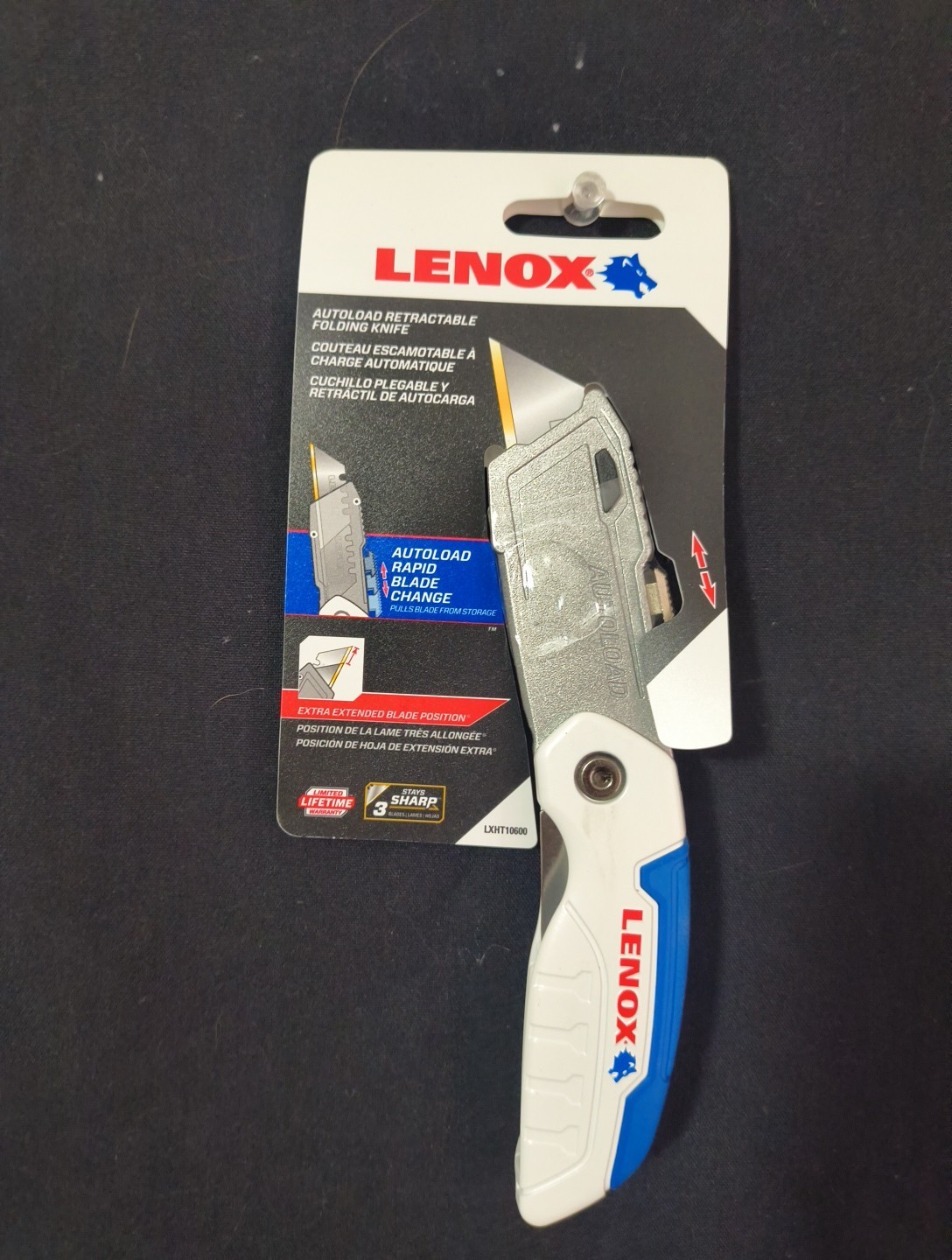 LENOX TOOLS Utility Knife, 3-Blade, Retractable, Foldable and Portable, Blade St