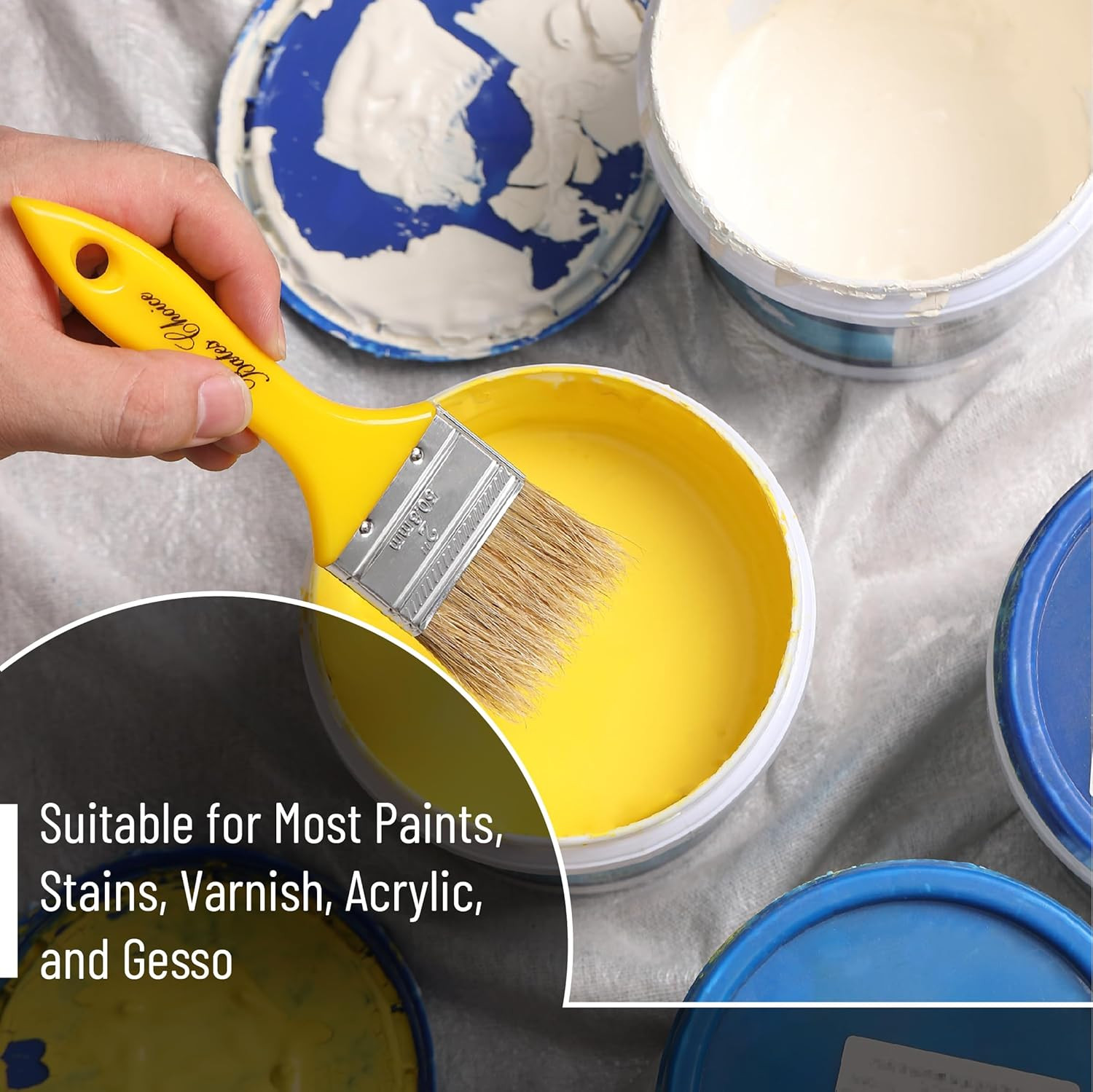 Bates- Chip Paint Brushes, 2 Inch, 9 Pack, Plastic Handle Chip Brush, Brushes fo
