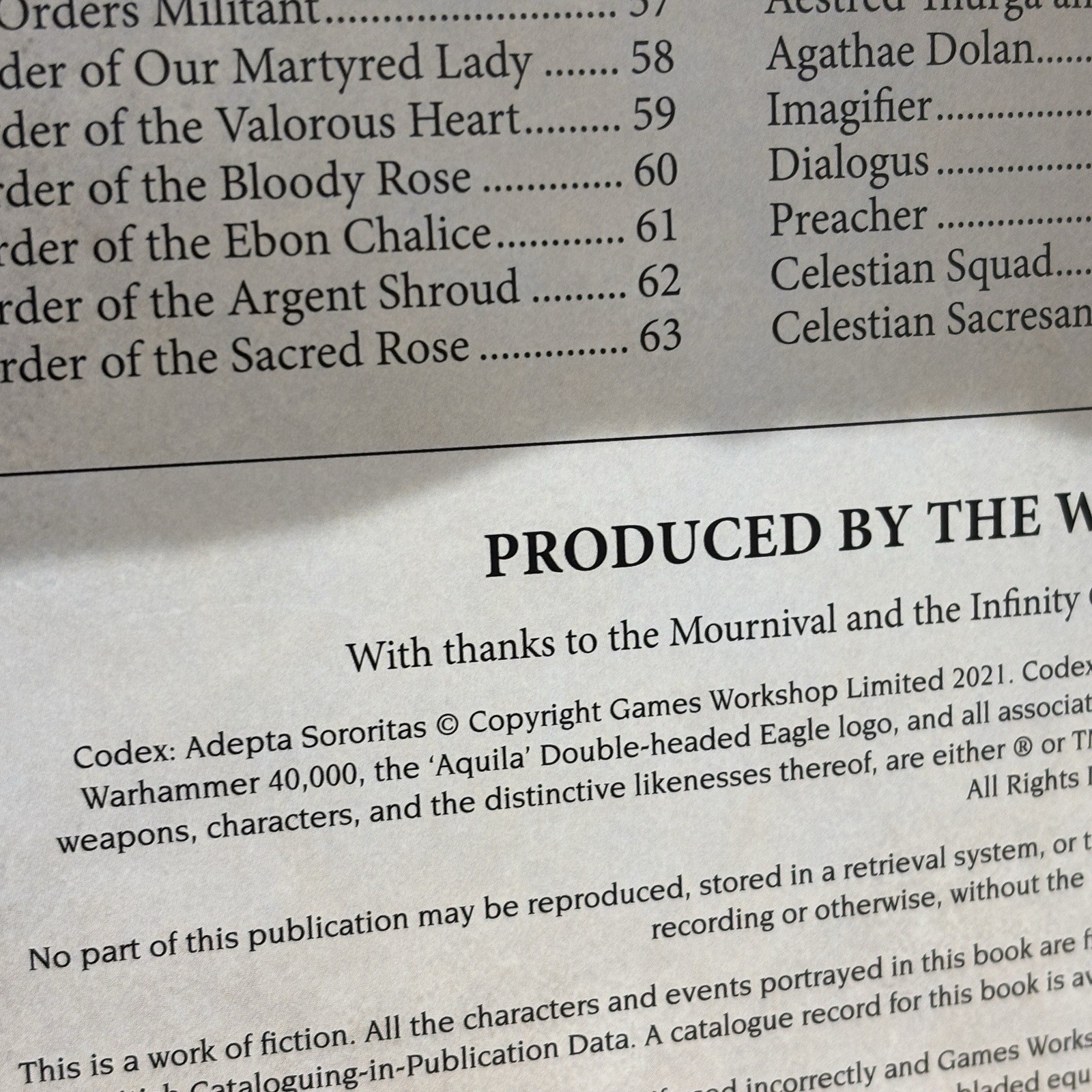 Warhammer 40K Codex Adepta Sororitas 2021 Hardcover