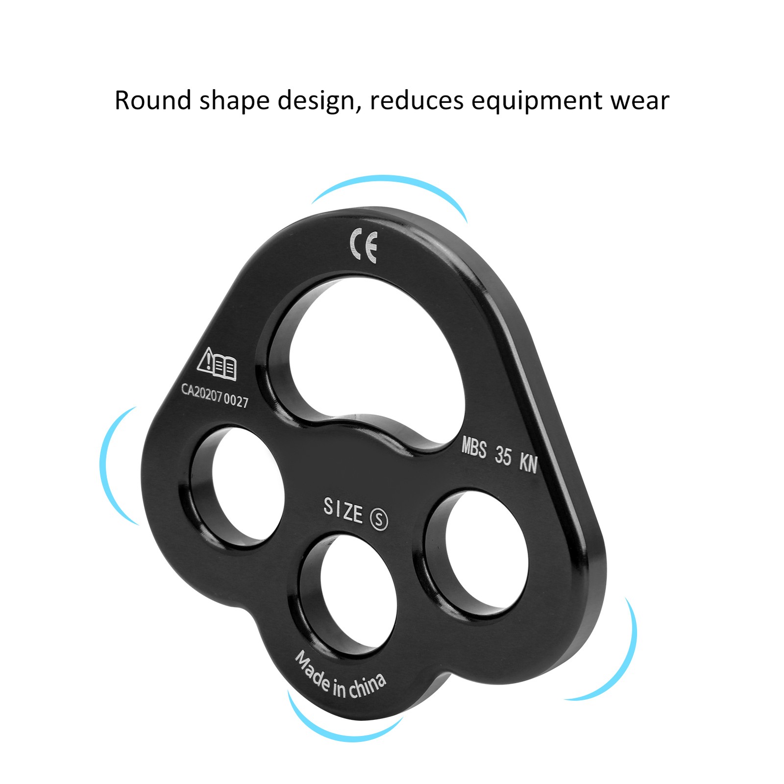 Black Rope 3 Holes Force Rigging Plate Anchor Divider Finger Force WT