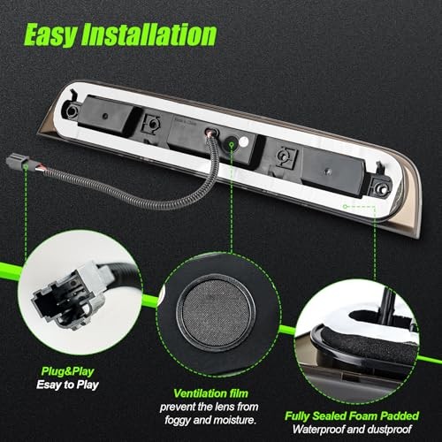 LED Third Brake Light Compatible With 2019-2024 RAM 1500 High Mount Smoke Lens