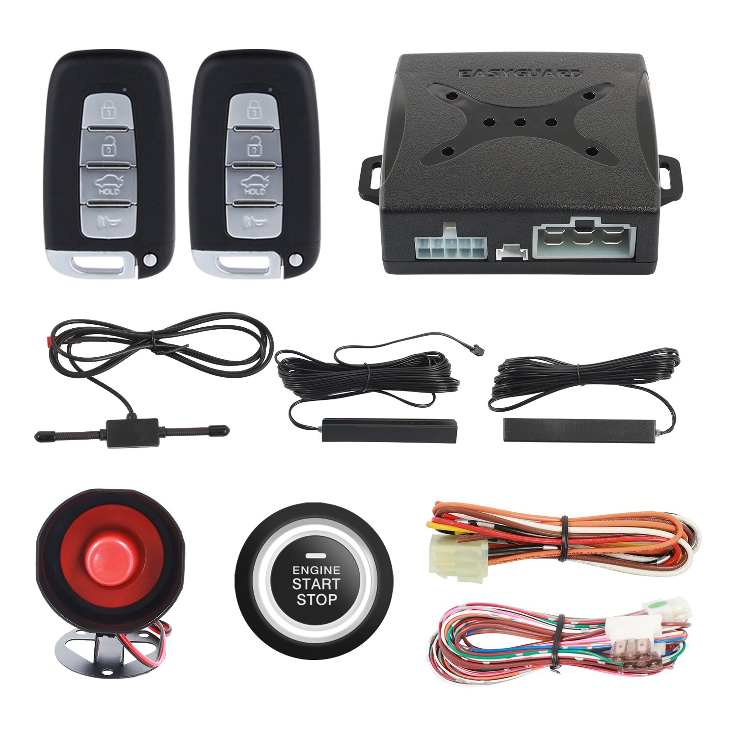 EASYGUARD PKE universal burglar alarm and remote start push button keyless start