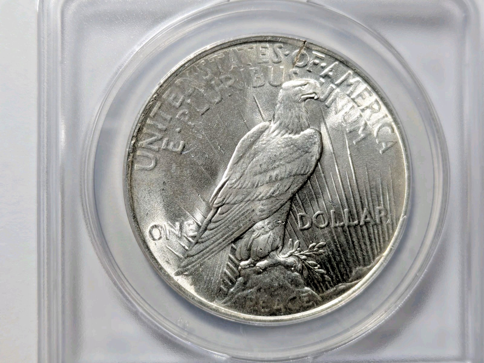 1923 Peace Silver Dollar ANACS MS-63 Struck on Cracked Blank Planchet Mint Error