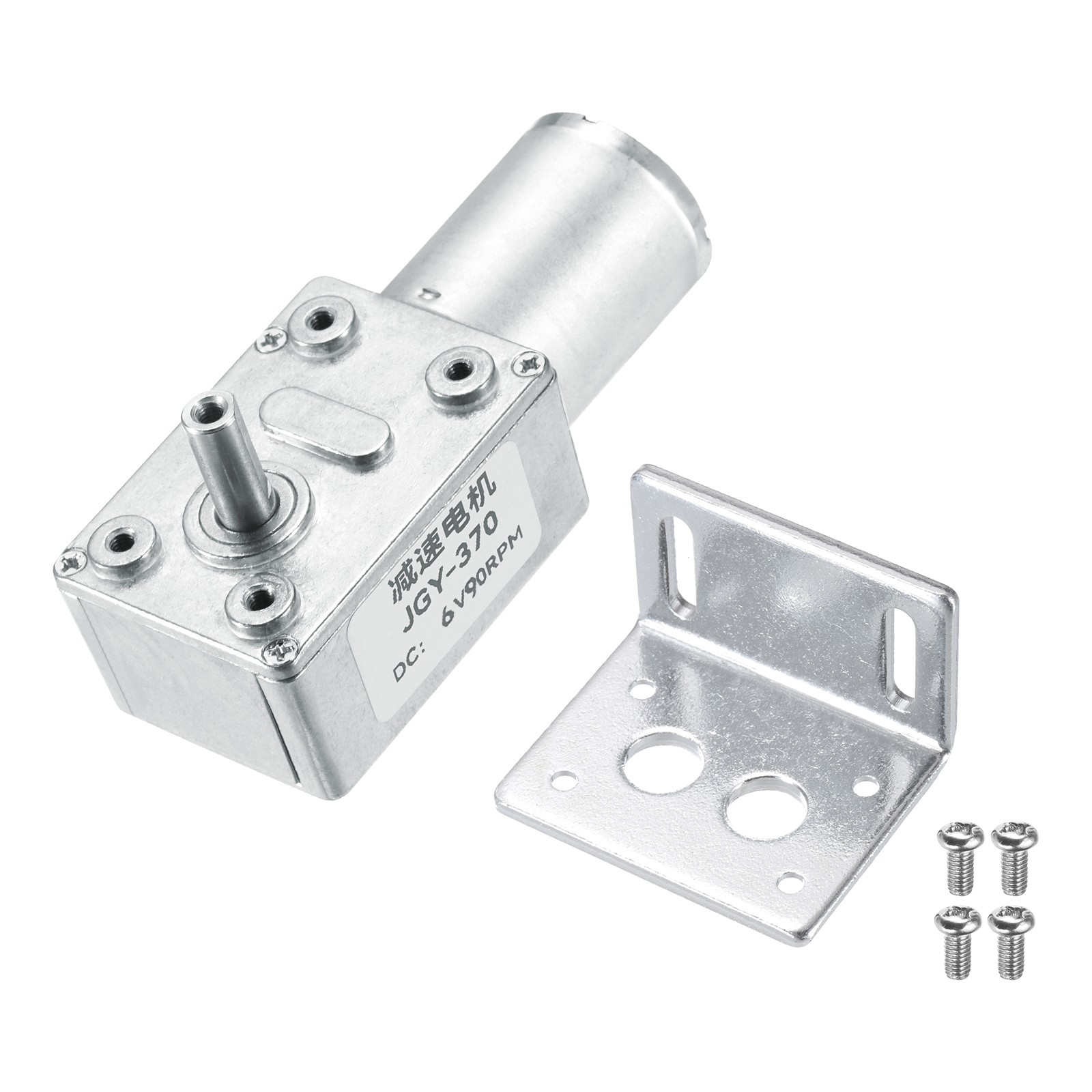 DC 6V 90 RPM Worm Geared Motor 6mm D Shape Shaft High Torque Gear Box