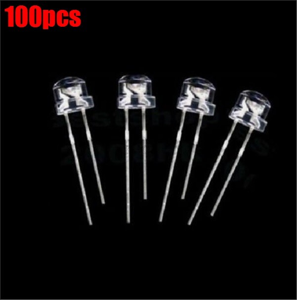 100Pcs F5 5Mm Yellow Straw Hat Super Bright Led Light Led Lamp xc