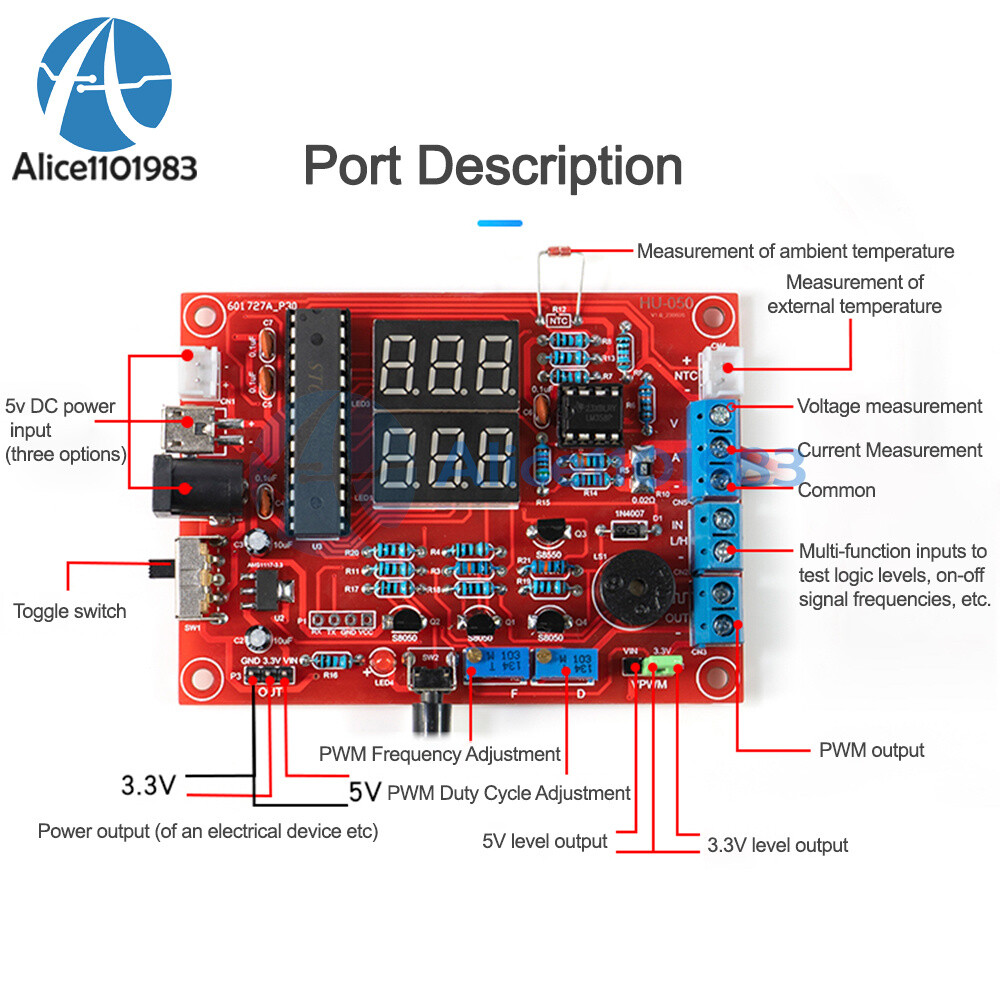 Current Temperature Detection PWM Signal Generator Electronic DIY kits 5V