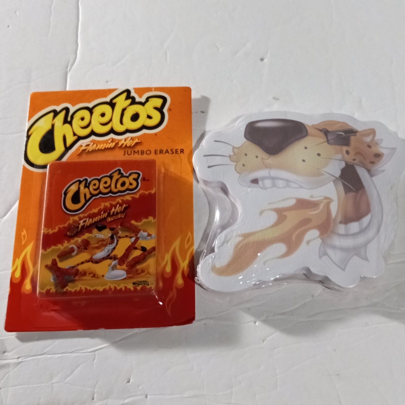 Flamin Hot Cheetos Jumbo Eraser and Sticky Note Pad Set Brand New