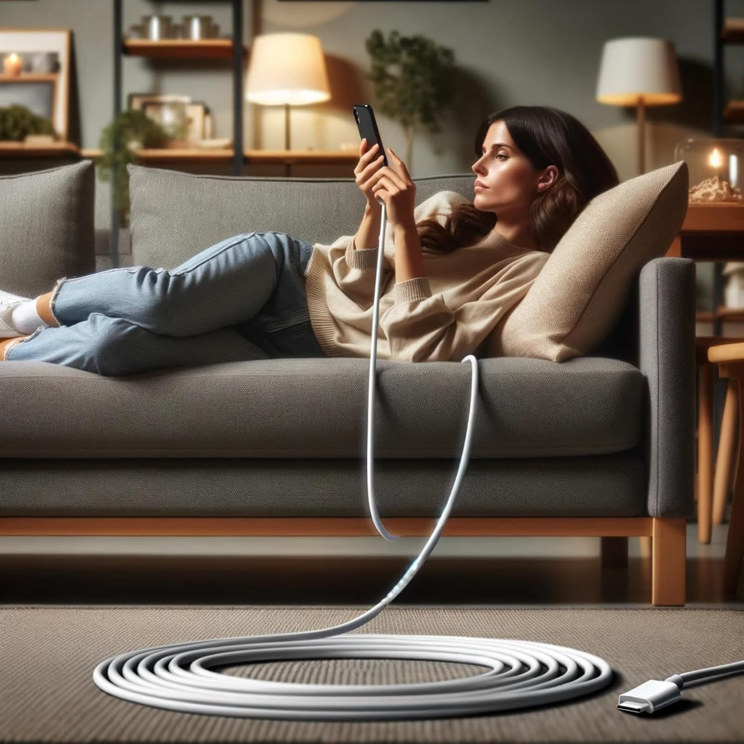 USB C Cable 15Ft,Usb C to USB C Cable 60W Fast Charging 2 Pack, Extra Long Type