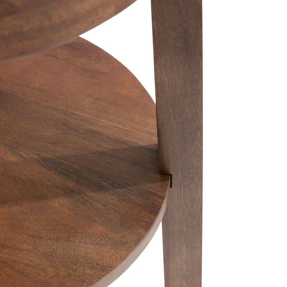 Talcott 16.00 In. Walnut Brown round Solid Wood End Table