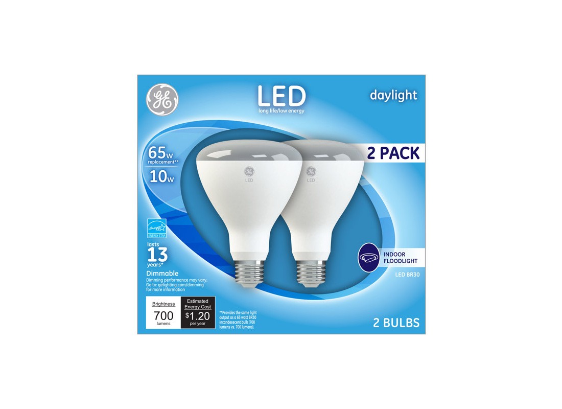 GE 41003 LED Bulb BR30 E26 (Medium) Daylight 65 W Frosted Pair