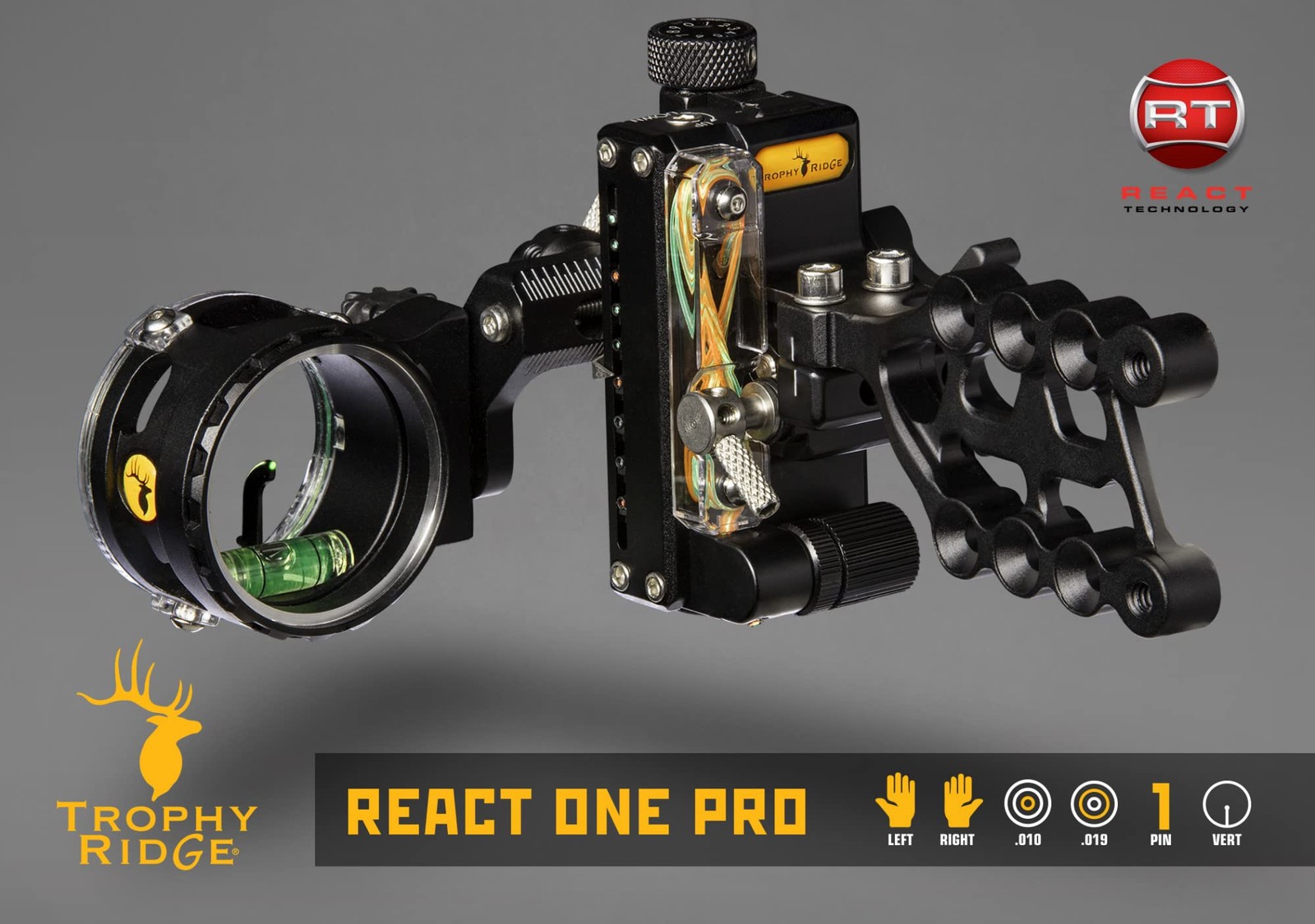 React Archery Bow Sight, Right Hand, 0.010 Pin