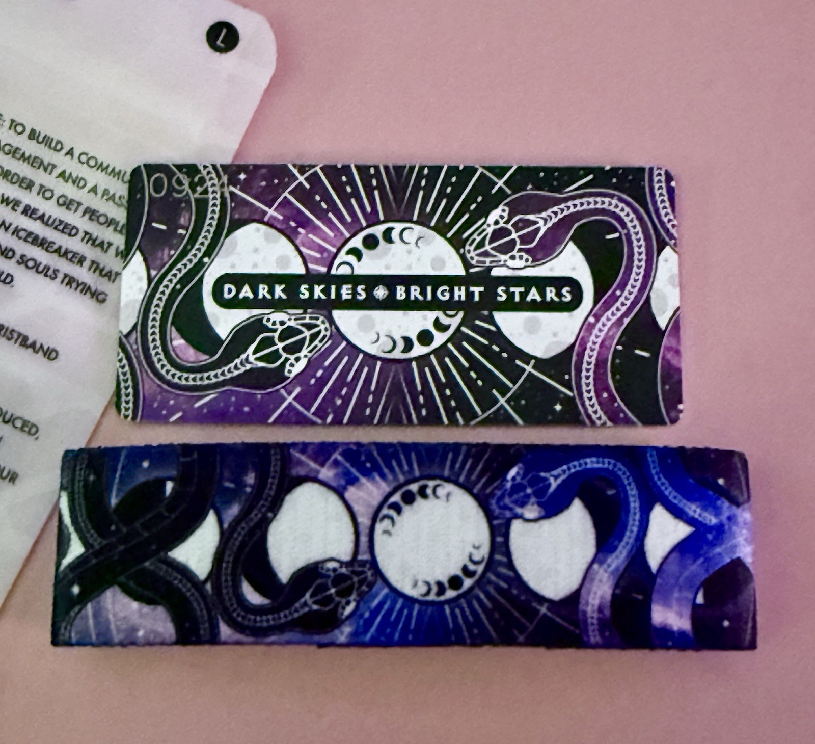 New! ZOX Strap *DARK SKIES BRIGHT STARS* Sz LARGE Wristband - Purple Colorway