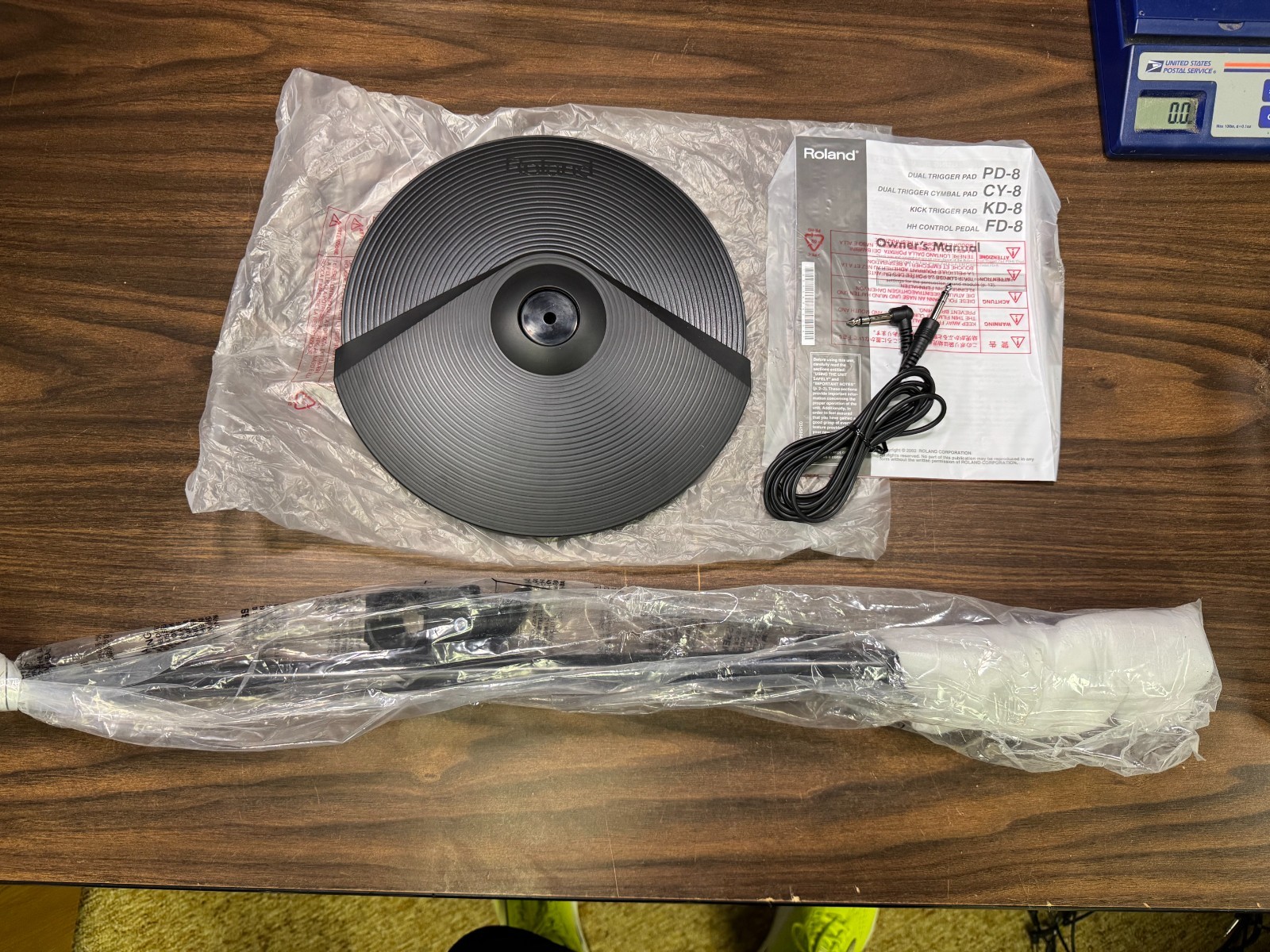 Roland CY-8 Dual Trigger V-Drum Cymbal Pad w/Arm, Clamp, & Cable - NOB - E2N7987