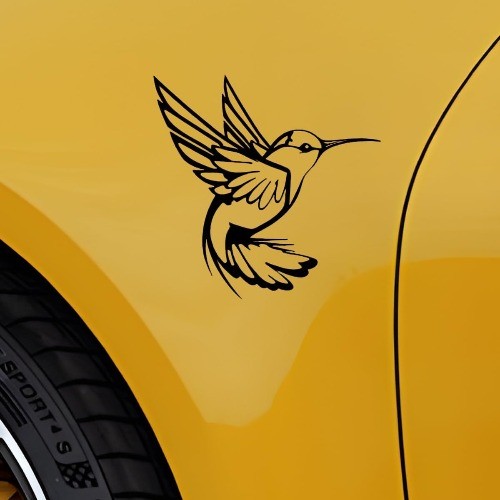 Hummingbird Car Sticker Decal, Waterproof Vinyl Decal for Auto Wi Color: Black