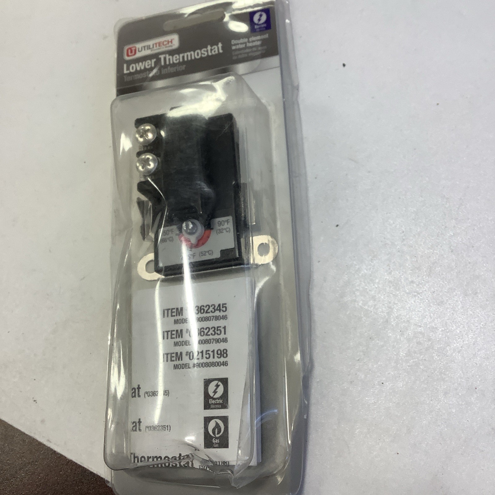 New Utilitech 0362351 Lower Thermostat Double Element Electric Water Heater {VV}