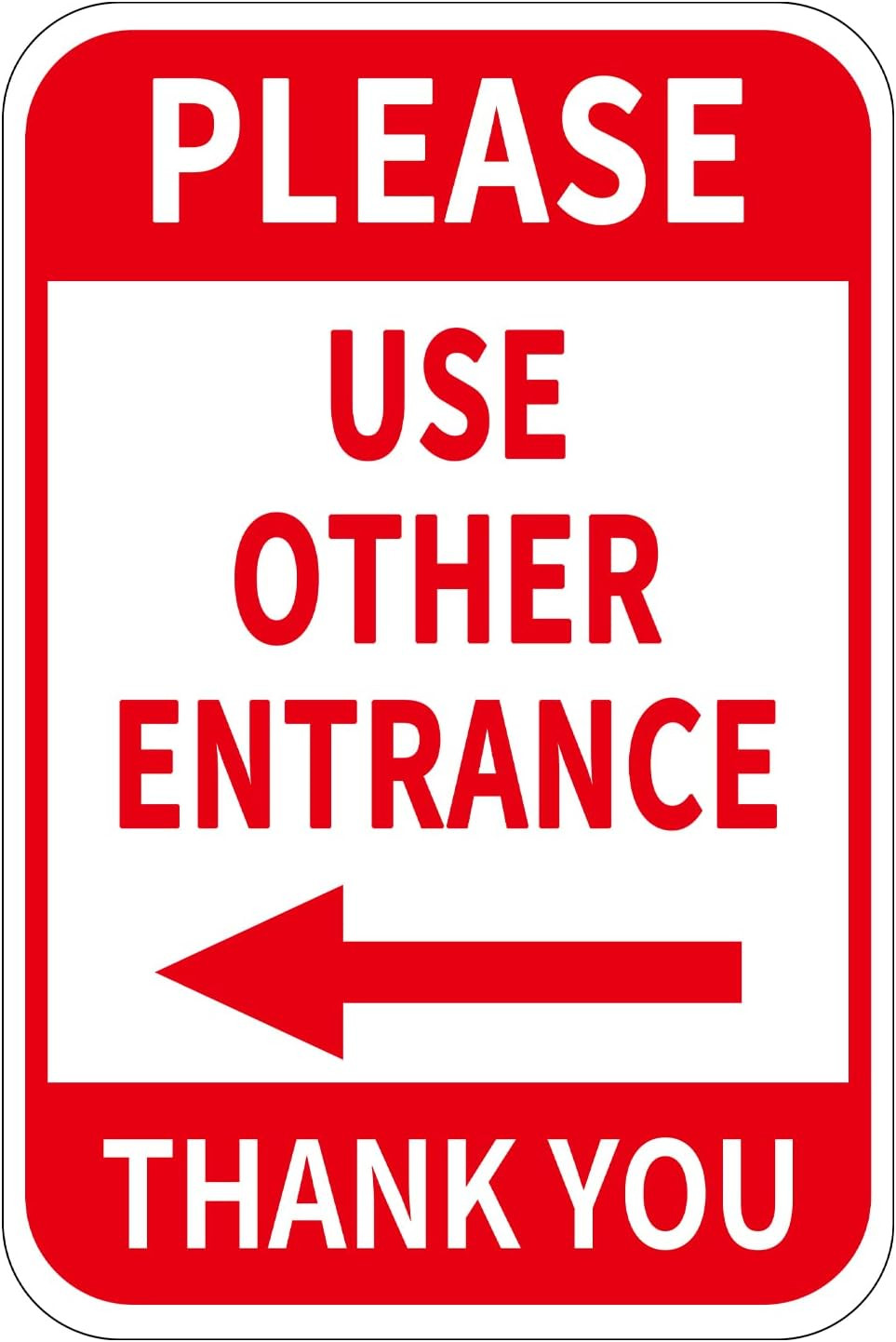 Please Use Other Entrance Sign Aluminum 12X8 Inch Left Arrow Metal Waterproof fo