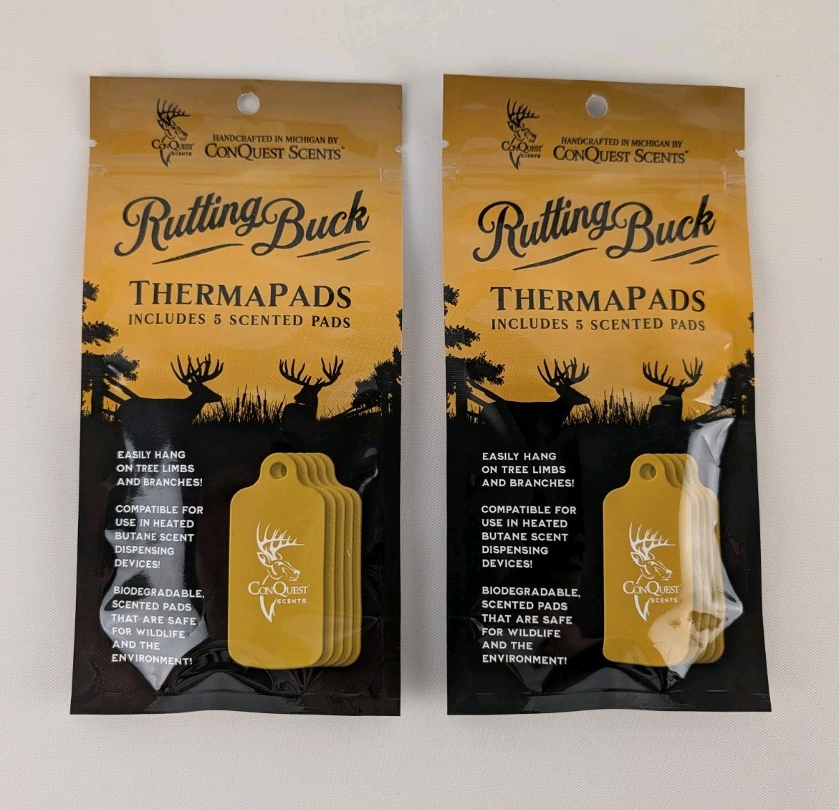 (Lot of 2) 5 Pack Of Conquest Scents ThermaPads Rutting Buck 5 Pads Per Pack New