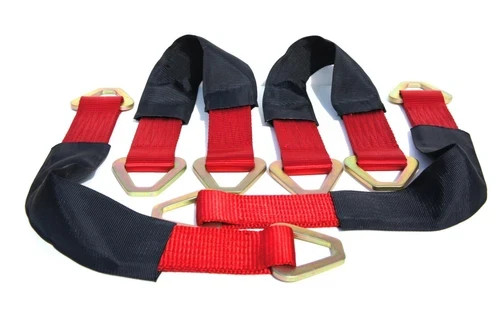 4 Pack 24" Axle Straps Red Heavy Duty Car Trailer Tow Tie Down