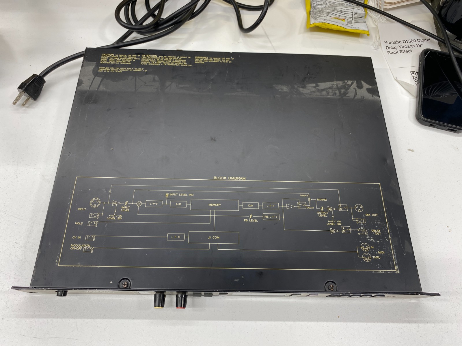 Yamaha D1500 Digital Delay Vintage 19" Rack Effect