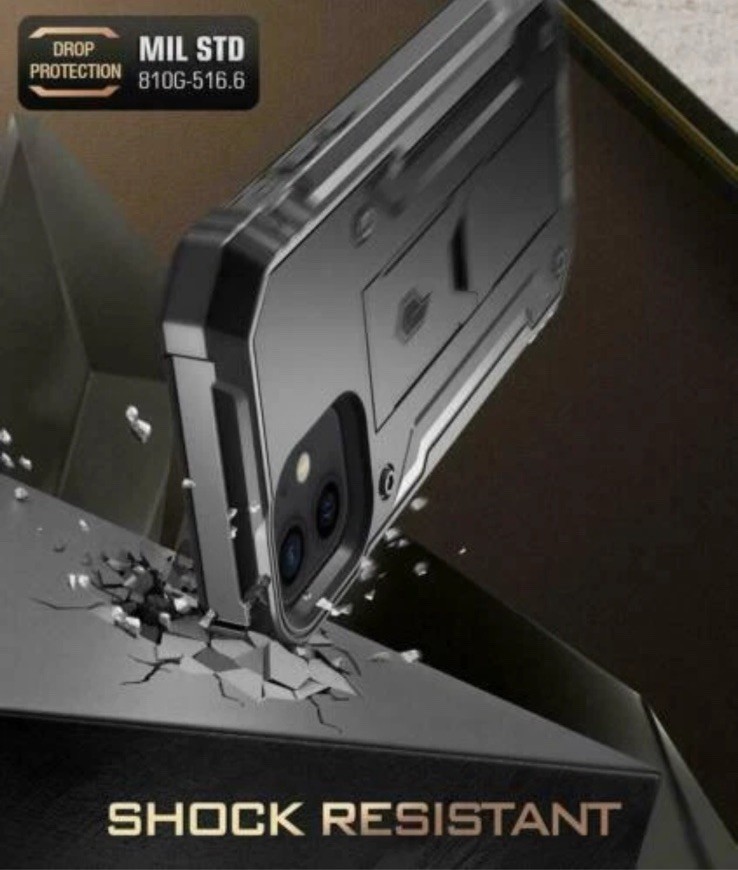 Poetic Shockproof For iPhone 12/12 Pro Case,Full Coverage Protective Cover Black