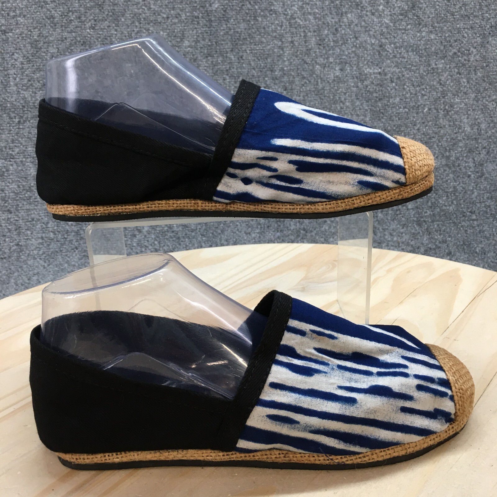 I'AM Espadrille Womens 39 Blue Round Toe Slip On Flats Casual Comfort Canvas