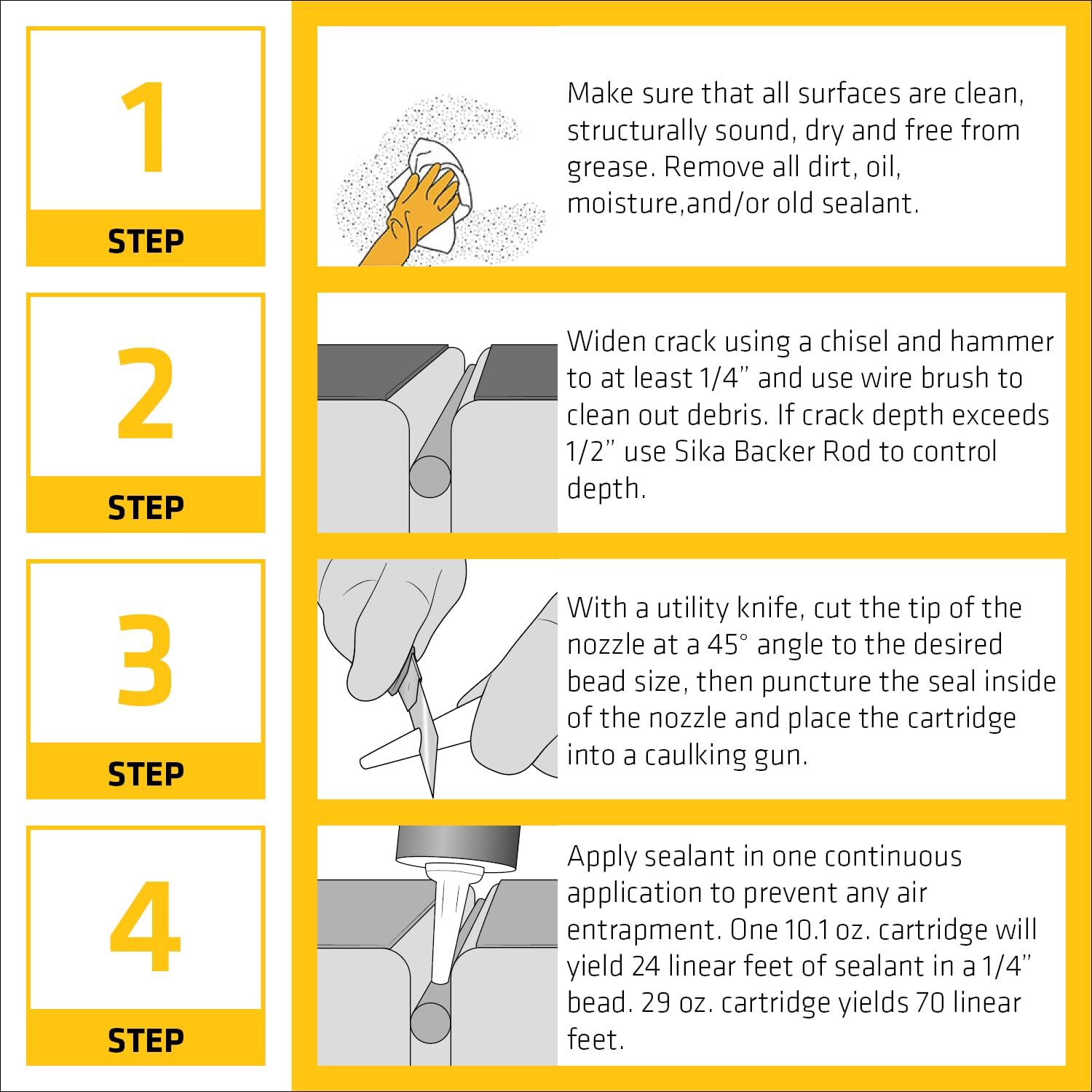 Sikaflex Self Leveling Sealant, Gray, polyurethane with an accelerated curing
