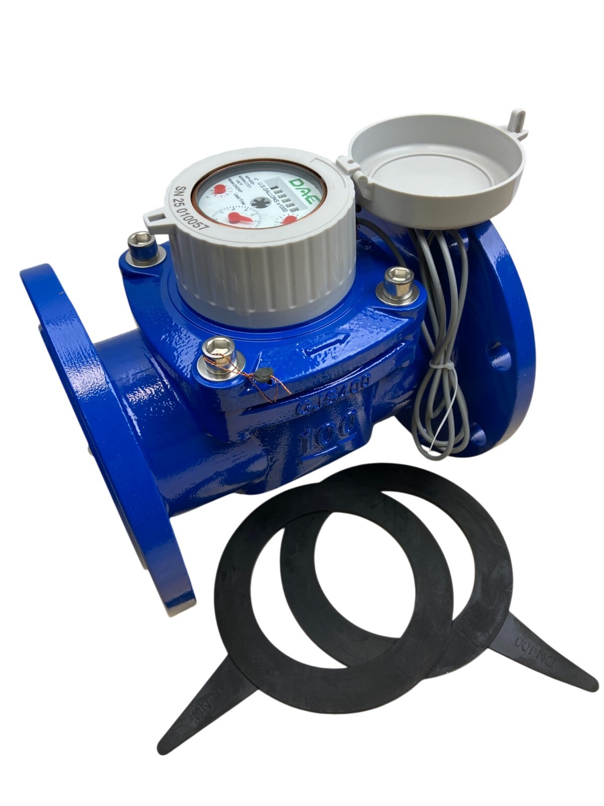 DAE WP-400nf 4″ NSF61 Lead Free Woltmann Helix WaterMeter,PulseOutput,Cubic Feet