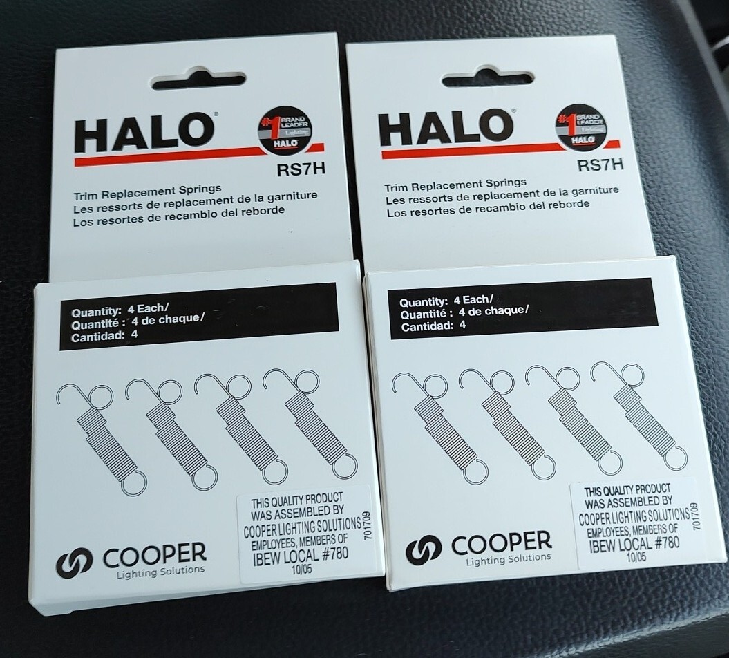 Lot Of 2 Packs (2 X 4 = 8) NEWHalo RS7H Trim Replacement Springs