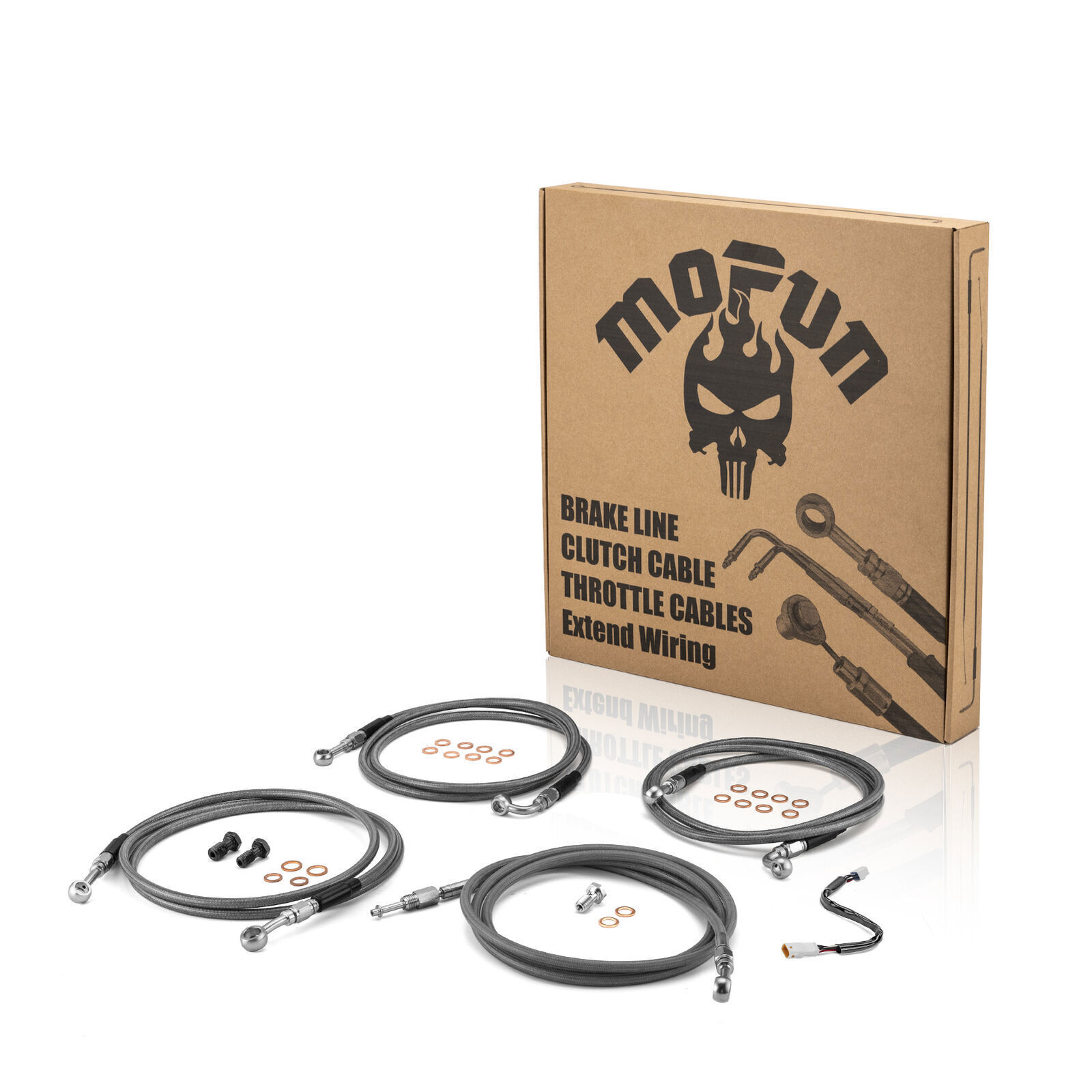 MOFUN 12"-14" Handlebar TBW Brake Clutch Cable Kit For Harley 2017-2020 FLHX ABS