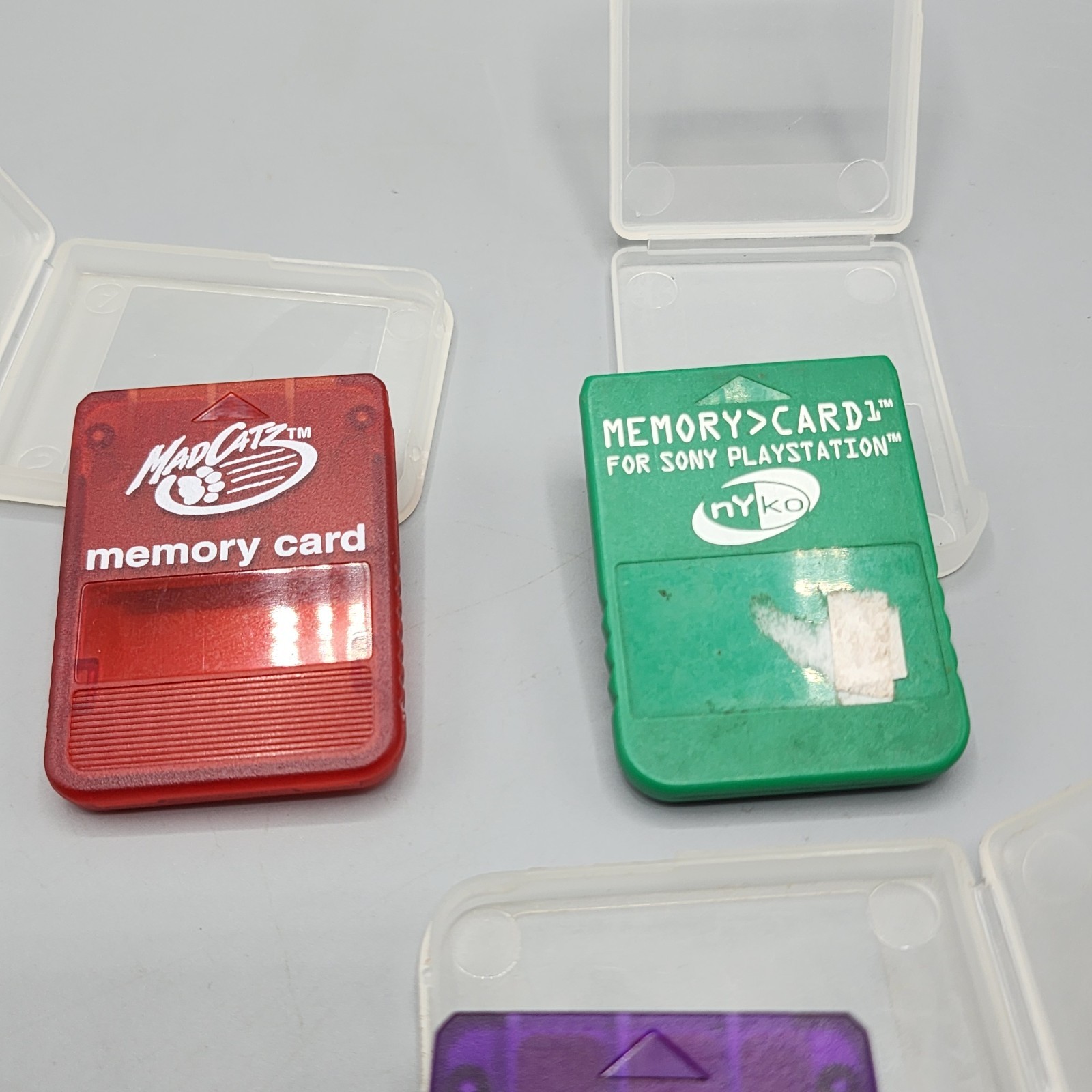 Lot of 3 PlayStation 1 3rd Party Memory Cards 1X - 15 Blocks w/ Case