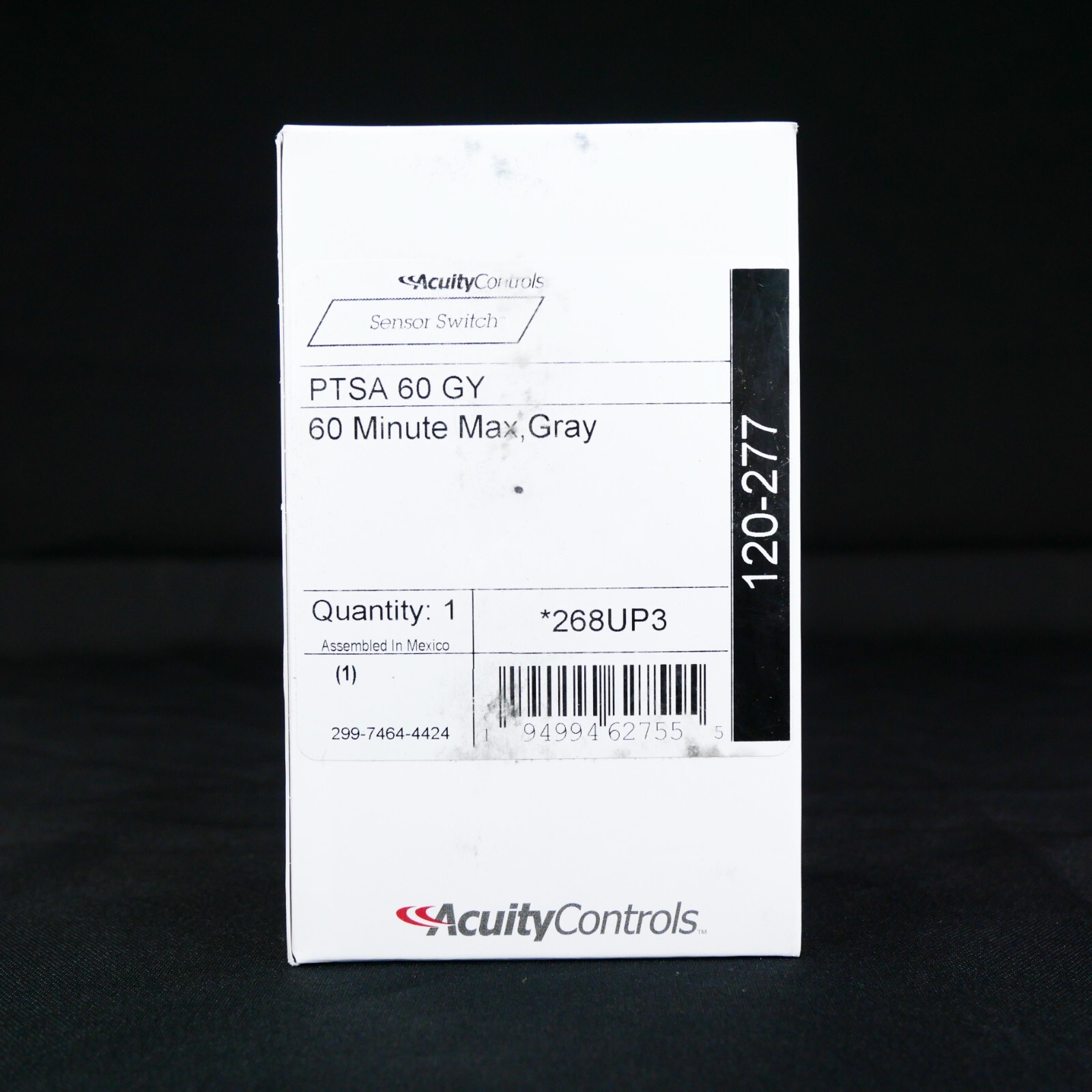AcuityControls Sensor Switch - PTSA 60 GY - Interval Timer Switch, Plastic, Gray