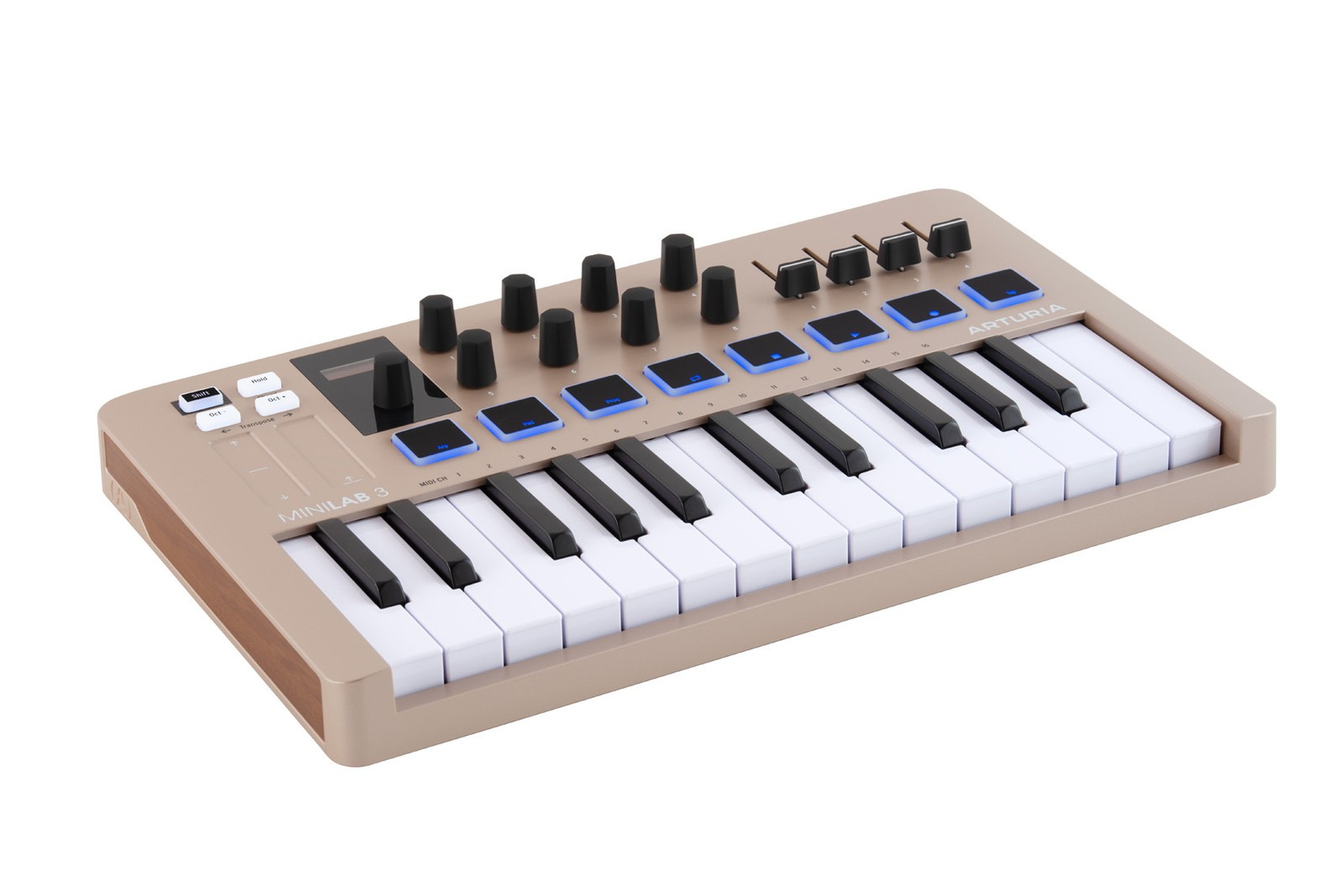 Arturia MiniLab 3 Champagne 25 key MIDI USB Keyboard Controller+Backpack