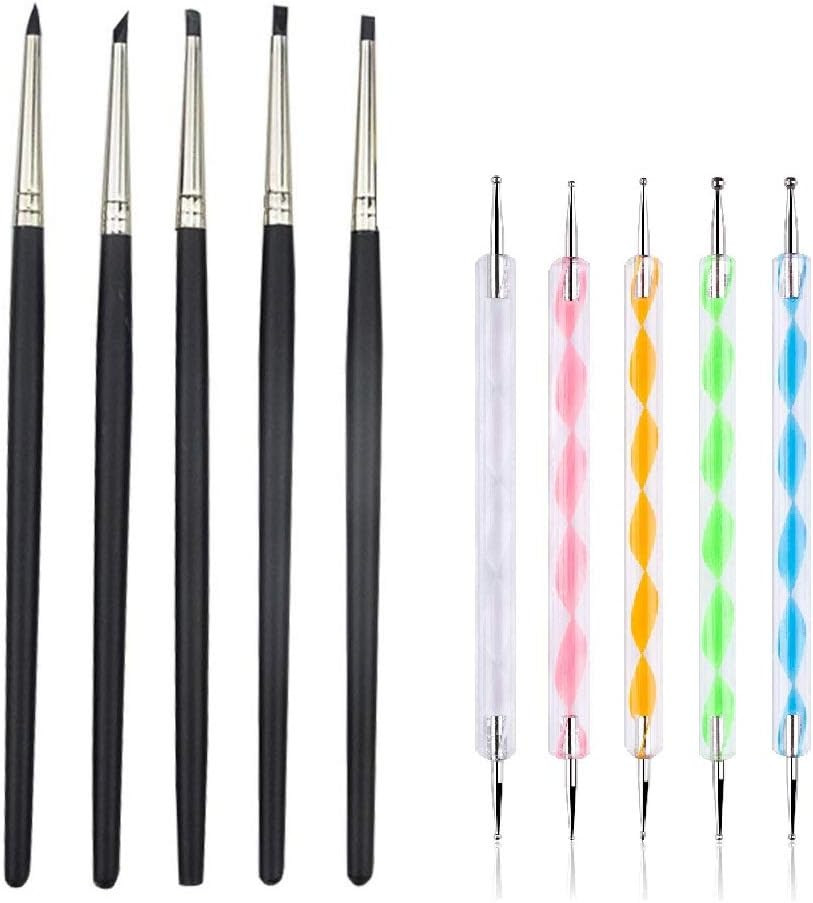 COMIART Clay Shaper Ball Stylus Dotting Tools Set for Clay Sculpting Pottery Pol