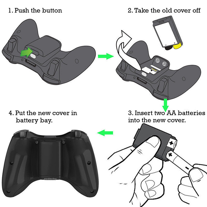 10pcs AA Battery Back Cover Case Shell Pack For Xbox 360 Wireless Controller NEW