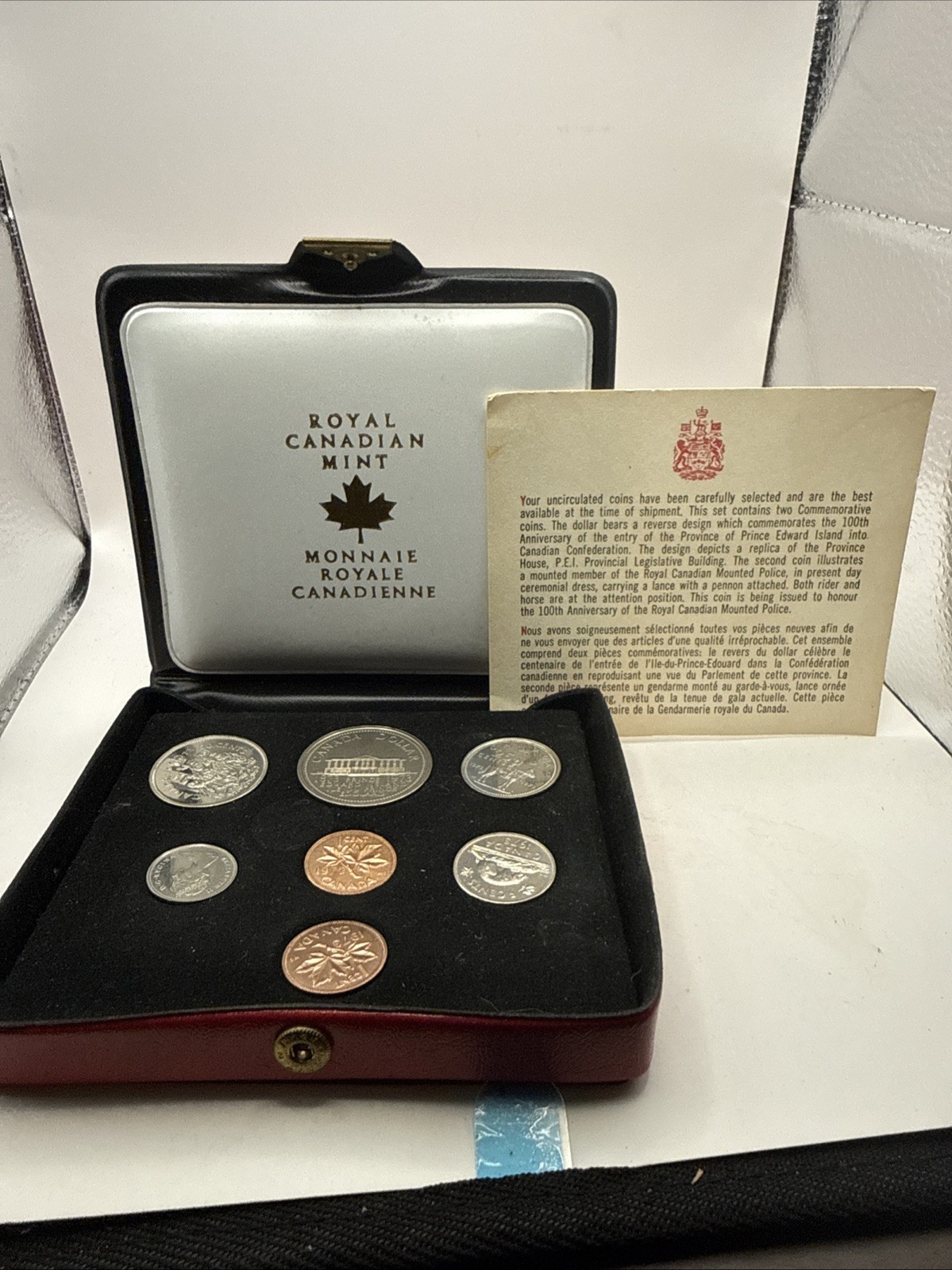 1973 Canadian 7 Commemorative Coin Set Royal Canadian Mint 100th Police Anniv.