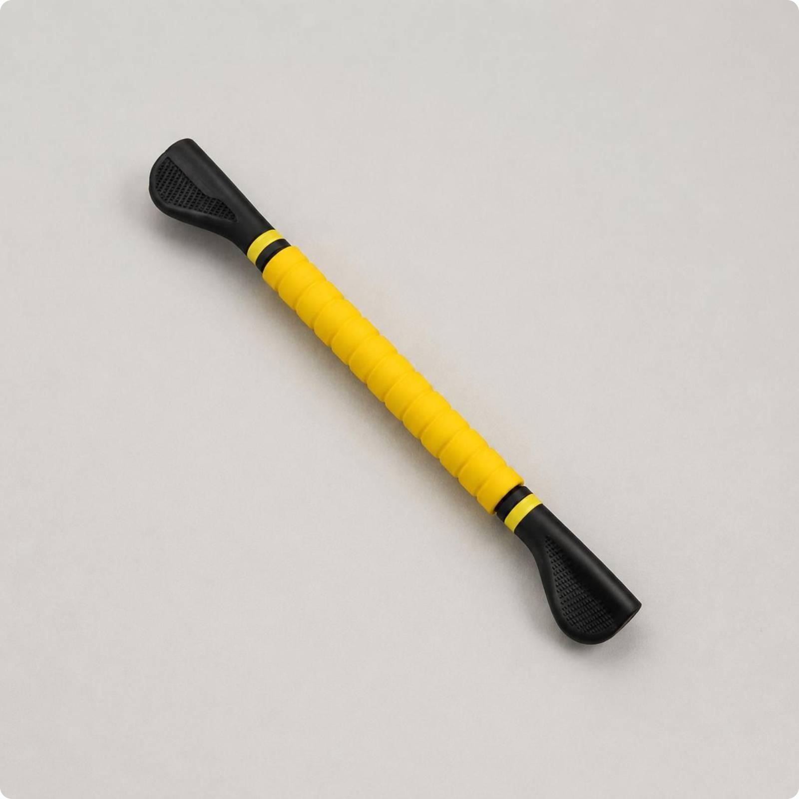 Muscle Roller Stick Yellow Central Section Massage Roller Stick Black Grip Ends
